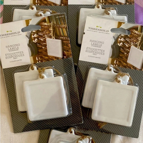 NWT Target 🎯 Hanging Labels 2.5x2.5” Square Stoneware 10 pieces organizing tags - Picture 2 of 7